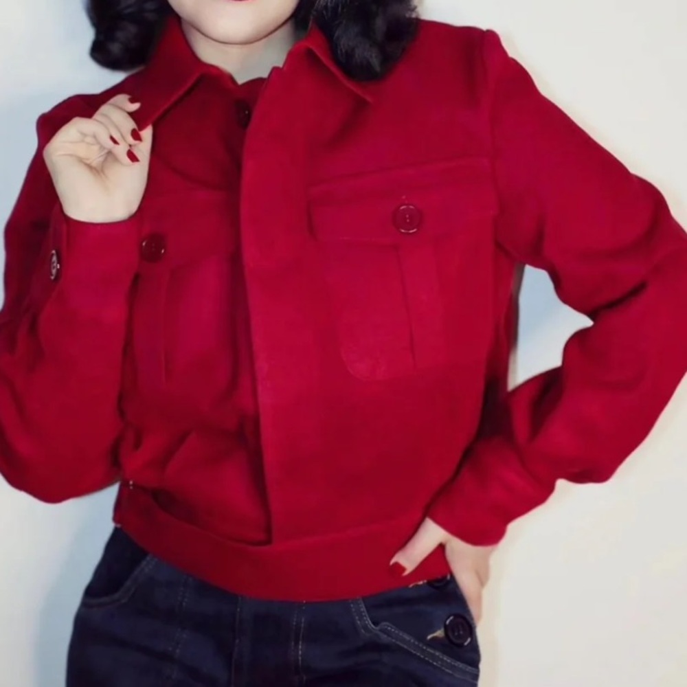 New without tags Astro Bettie work jacket plus 2x 1940s style rockabilly red - Picture 3 of 4
